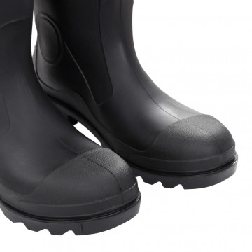 Cizme de ploaie cu șosete detașabile, negru, mărime 46, PVC - Img 6
