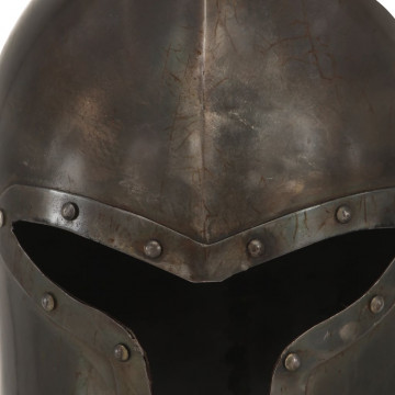 Coif cavaler medieval antic, jocuri pe roluri, argintiu, oțel - Img 6
