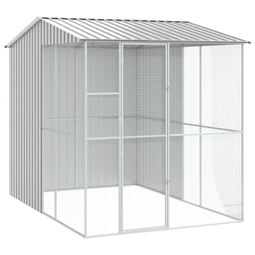 Colivie de păsări, gri, 215x310x247 cm, oțel - Img 2