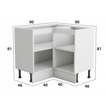 Coltar Alfa, Alb, PAL, 90x81x46 cm - Img 5