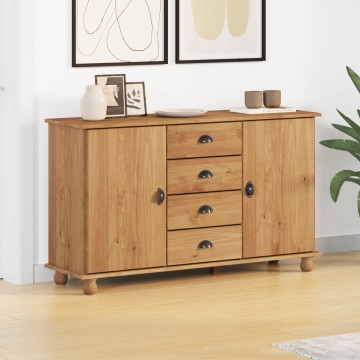 Comoda ASKIM 133,5x40x79 cm Lemn masiv de pin - Img 1