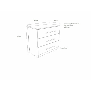 Comoda beta, alb, 90x82x42.5 cm - Img 3
