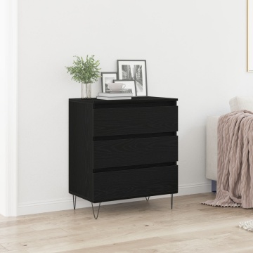Comoda cu Sertare Stejar Negru 60x35x70 cm Lemn Agregat - Img 1
