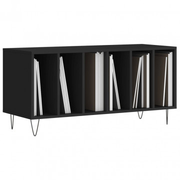 Comodă discuri, negru, 100x38x48 cm, lemn prelucrat - Img 3