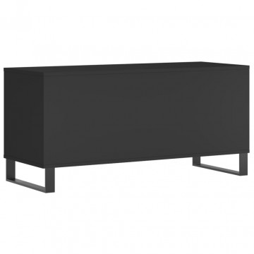 Comodă discuri, negru, 100x38x48 cm, lemn prelucrat - Img 5