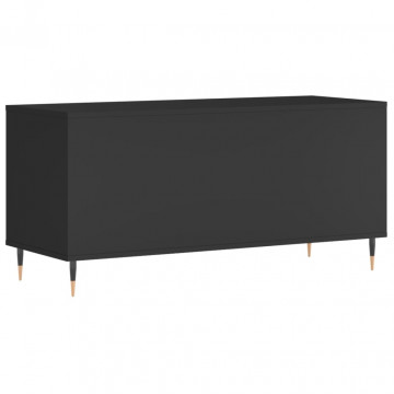 Comodă discuri, negru, 100x38x48 cm, lemn prelucrat - Img 5