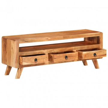 Comodă TV, 110x30x40 cm, lemn masiv de acacia - Img 3