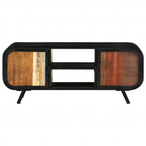 Comodă TV, 110x30x45 cm, lemn masiv reciclat - Img 4