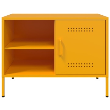 Comodă TV, 2 buc., galben muștar, 68x39x50,5 cm, oțel - Img 5