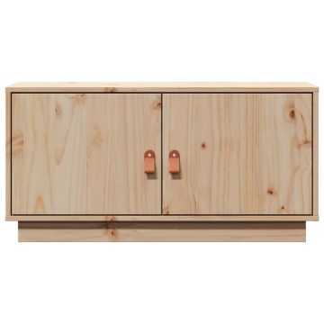 Comodă TV, 80x34x40 cm, lemn masiv de pin - Img 4