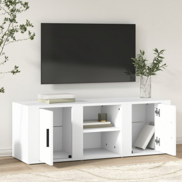Comodă TV, alb, 100x31,5x35 cm, lemn prelucrat - Img 3