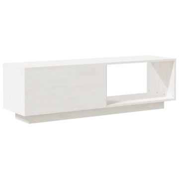 Comodă TV, alb, 110x30x33,5 cm, lemn masiv de pin - Img 5