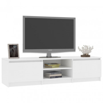 Comodă TV, alb, 140 x 40 x 35,5 cm, PAL - Img 3