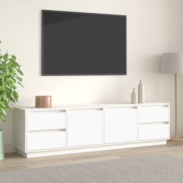Comodă TV, alb, 176x37x47,5 cm, lemn masiv de pin - Img 1
