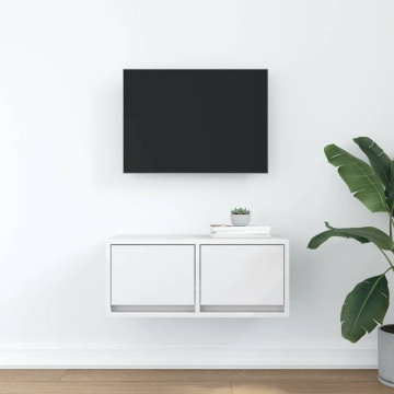 Comodă TV, alb, 60x31x25,5 cm, lemn prelucrat - Img 3