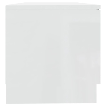 Comodă TV, alb extralucios, 80x35x36,5 cm, lemn prelucrat - Img 6
