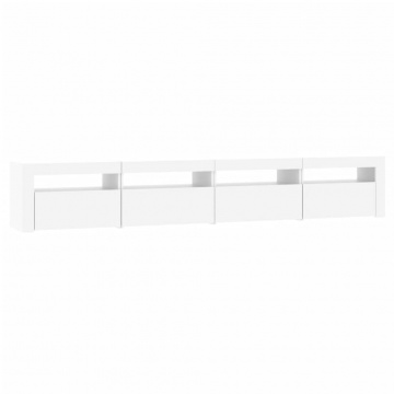 Comodă TV cu lumini LED, alb, 240x35x40 cm - Img 6