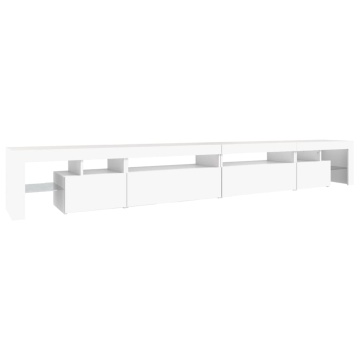Comodă TV cu lumini LED, alb, 290x36,5x40 cm - Img 6