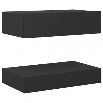 Comodă TV cu lumini LED, gri, 60x35 cm - Img 3
