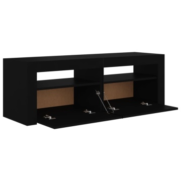 Comodă TV cu lumini LED, negru, 120x35x40 cm - Img 6