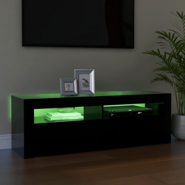Comodă TV cu lumini LED, negru, 120x35x40 cm - Img 5