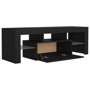 Comodă TV cu lumini LED, negru, 120x35x40 cm - Img 4