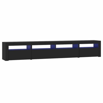 Comodă TV cu lumini LED, negru, 240x35x40cm - Img 2