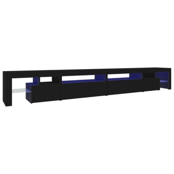 Comodă TV cu lumini LED, negru, 290x36,5x40 cm - Img 2