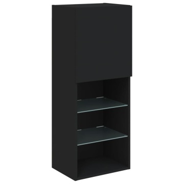 Comodă TV cu lumini LED, negru, 40,5x30x102 cm - Img 6