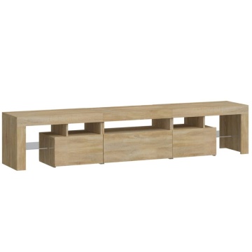 Comodă TV cu lumini LED, stejar sonoma, 200x36,5x40 cm - Img 6