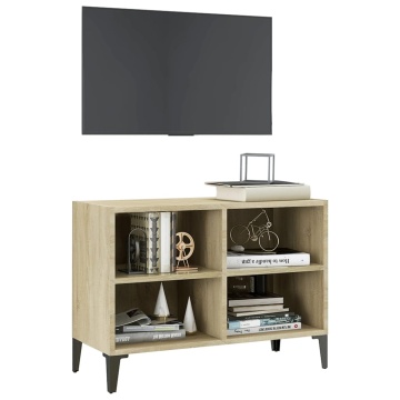 Comodă TV cu picioare de metal, stejar sonoma, 69,5x30x50 cm - Img 3