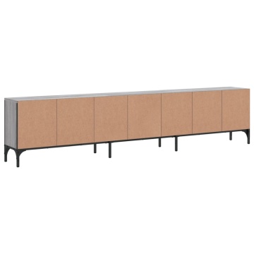 Comodă TV cu sertar, gri sonoma, 200x25x44 cm, lemn prelucrat - Img 7