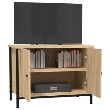 Comodă TV cu uși, stejar sonoma, 60x35x45 cm, lemn prelucrat - Img 4
