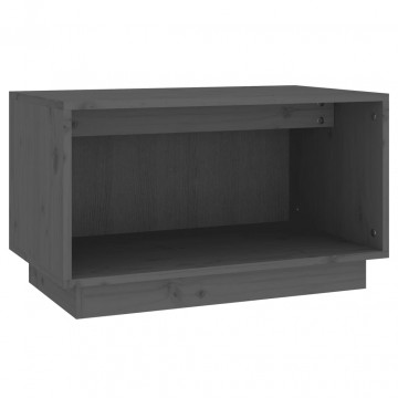 Comodă TV, gri, 60x35x35 cm, lemn masiv de pin - Img 2
