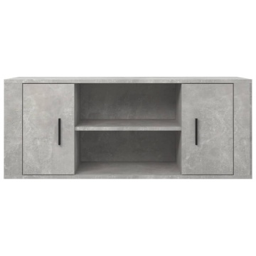 Comodă TV, gri beton, 100x35x40 cm, lemn prelucrat - Img 3