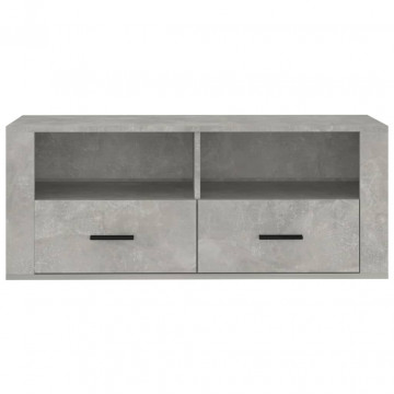 Comodă TV, gri beton, 100x35x40 cm, lemn prelucrat - Img 5