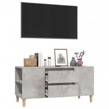 Comodă TV, gri beton, 102x44,5x50 cm, lemn prelucrat - Img 8