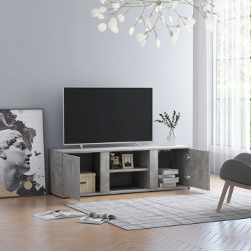 Comodă TV, gri beton, 120 x 34 x 37 cm, PAL - Img 4
