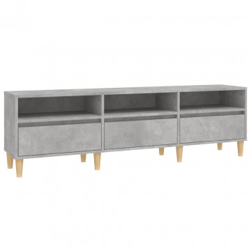 Comodă TV, gri beton, 150x30x44,5 cm, lemn prelucrat - Img 2