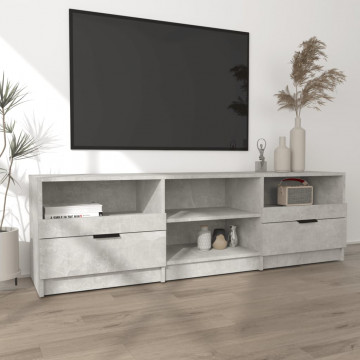 Comodă TV, gri beton, 150x33,5x45 cm, lemn prelucrat - Img 3