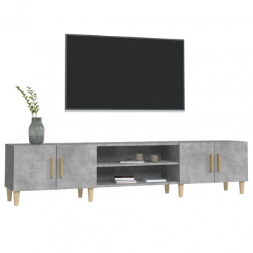 Comodă TV, gri beton, 180x31,5x40 cm, lemn prelucrat - Img 4