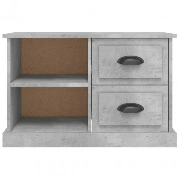 Comodă TV, gri beton, 73x35,5x47,5 cm, lemn prelucrat - Img 5