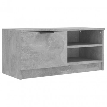 Comodă TV, gri beton, 80x35x36,5 cm, lemn prelucrat - Img 2