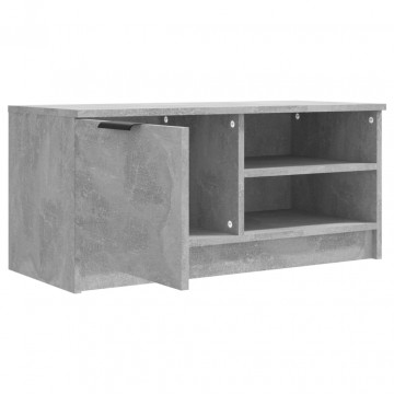 Comodă TV, gri beton, 80x35x36,5 cm, lemn prelucrat - Img 5