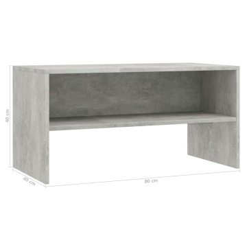 Comodă TV, gri beton, 80x40x40 cm, PAL - Img 5