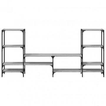 Comodă TV, gri sonoma, 206,5x28,5x95 cm, lemn compozit - Img 8