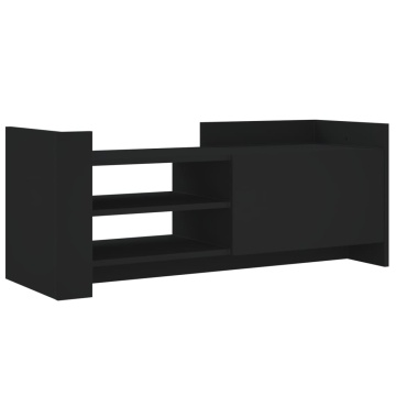 Comodă TV, negru, 100x35x40 cm, lemn prelucrat - Img 2