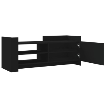Comodă TV, negru, 100x35x40 cm, lemn prelucrat - Img 7