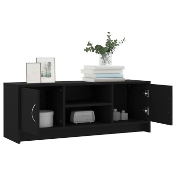 Comodă TV, negru, 102x30x37,5 cm, lemn prelucrat - Img 4