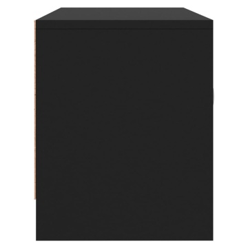 Comodă TV, negru, 102x30x37,5 cm, lemn prelucrat - Img 6